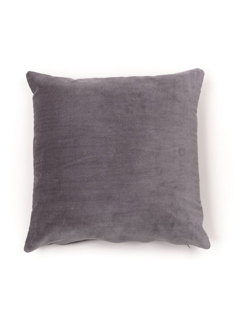 Coussin Imprimé coton MOUNTAIN gris anthracite - Kiabi