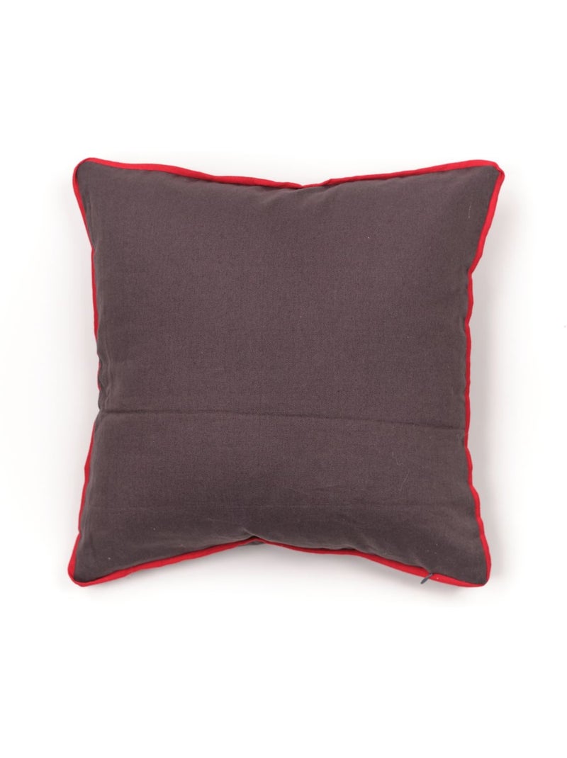 Coussin Imprimé coton MOUNTAIN gris anthracite - Kiabi
