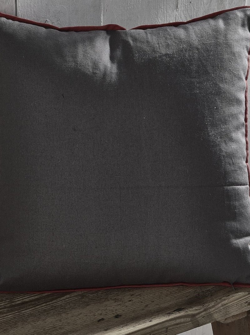 Coussin Imprimé coton MOUNTAIN gris anthracite - Kiabi