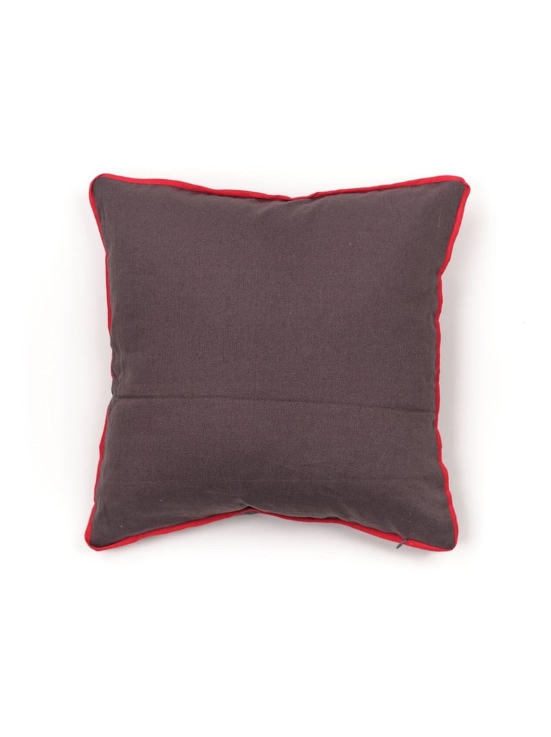 Coussin Imprimé coton MOUNTAIN gris anthracite - Kiabi