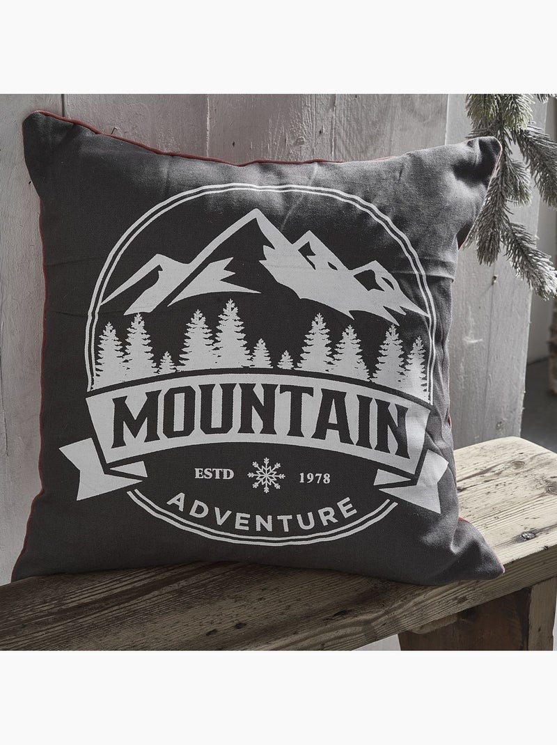 Coussin Imprimé coton MOUNTAIN Gris - Kiabi