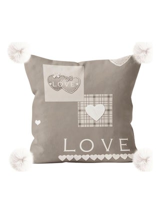 Coussin imprimé en polaire microfibre 45x45 cm LOVE, par Soleil d'Ocre
