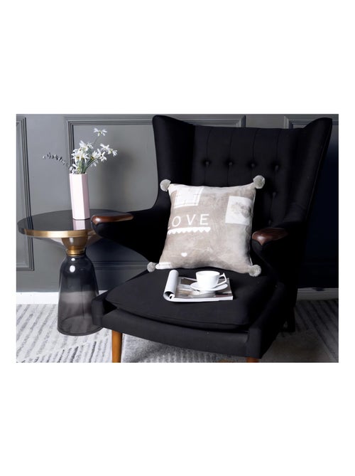 Coussin imprimé en polaire microfibre 45x45 cm LOVE, par Soleil d'Ocre - Kiabi