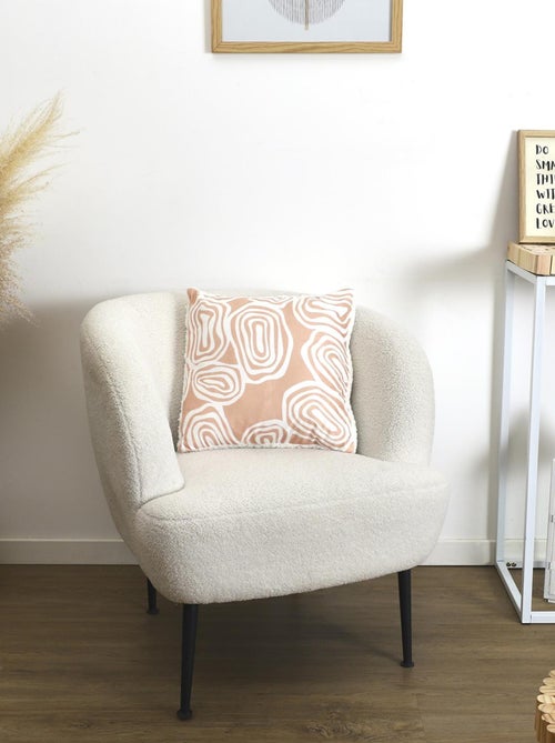 Coussin imprimé et sherpa collection LYNA - Kiabi