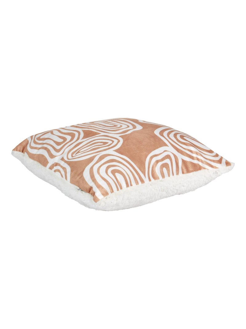 Coussin imprimé et sherpa collection LYNA Beige - Kiabi