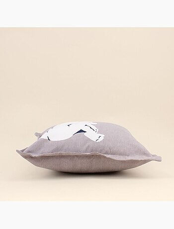 Coussin imprimé femme gris 40x40cm