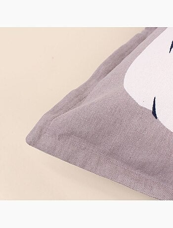 Coussin imprimé femme gris 40x40cm