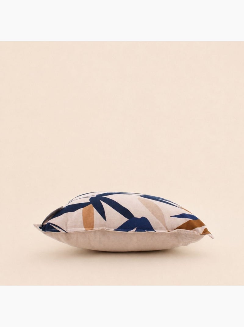 Coussin imprimé feuillage beige, bleu 40x40cm Beige - Kiabi