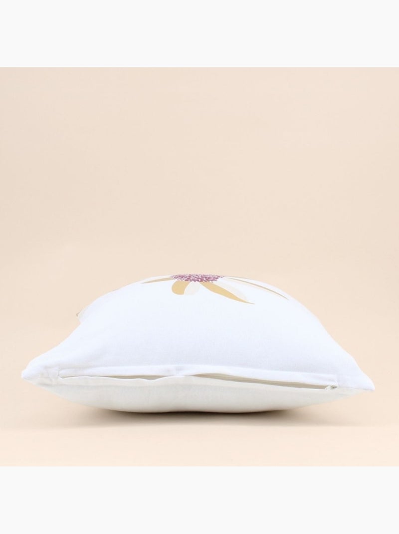 Coussin imprimé fleurs 40x40cm Blanc - Kiabi