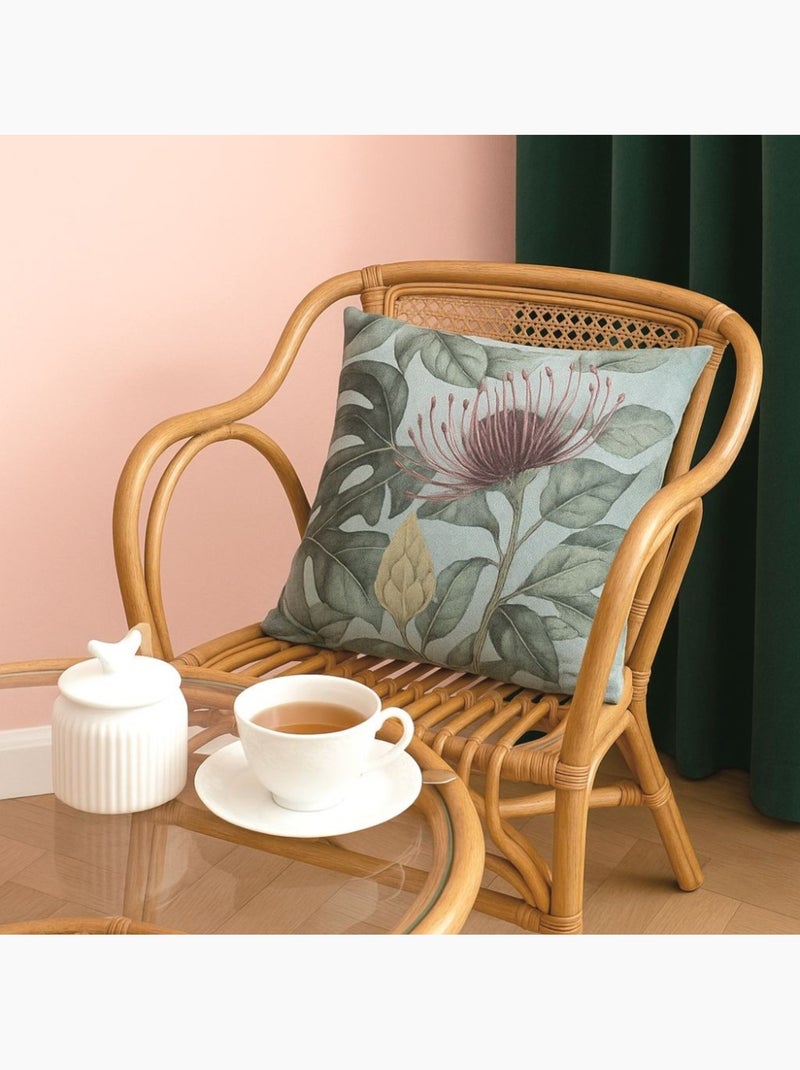 Coussin imprimé floral 45x45cm Vert - Kiabi