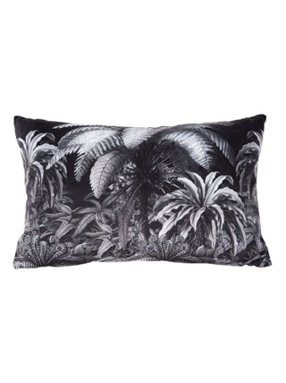 Coussin imprimé jungle effet velours