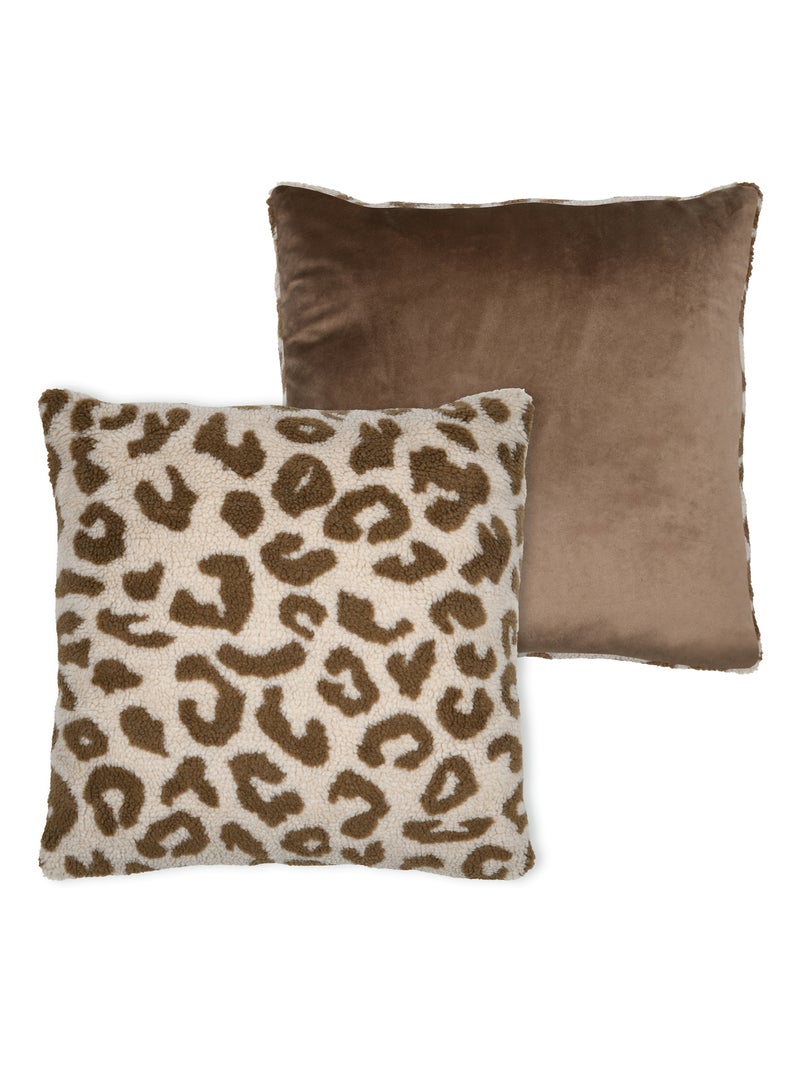 Coussin imprimé léopard Beige - Kiabi