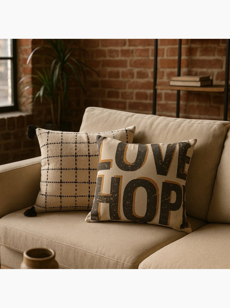 Coussin imprimé "Love Home" 45x45cm Blanc - Kiabi