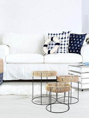 Coussin intérieur et extérieur déhoussable 40x40 cm Bord de mer