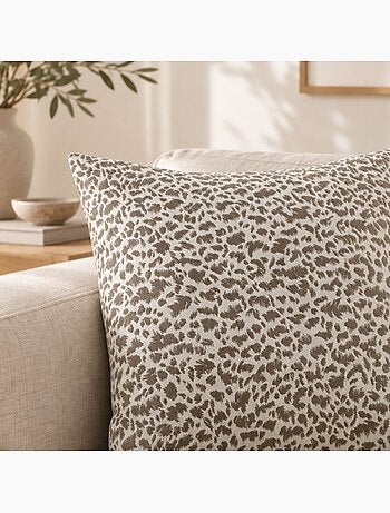 Coussin jacquard abstrait texturé style naturel