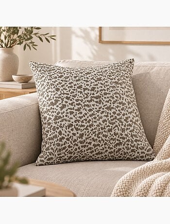 Coussin jacquard abstrait texturé style naturel