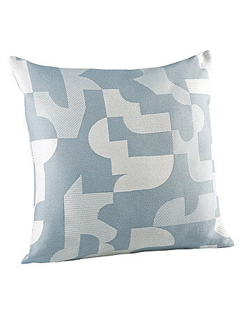 Coussin jacquard géométrique texturé rétro