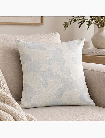 Coussin jacquard géométrique texturé rétro