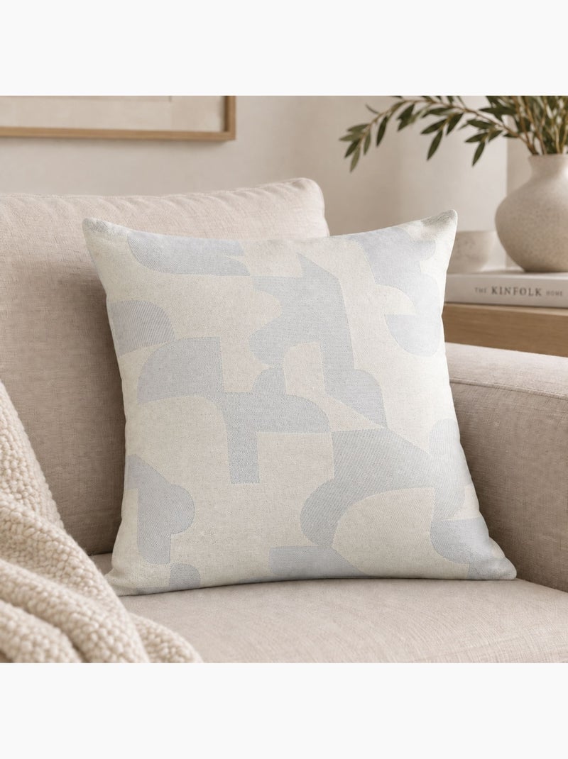 Coussin jacquard géométrique texturé rétro Ecru - Kiabi