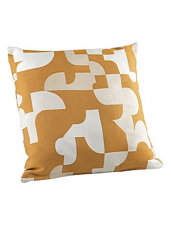 Coussin jacquard géométrique texturé rétro