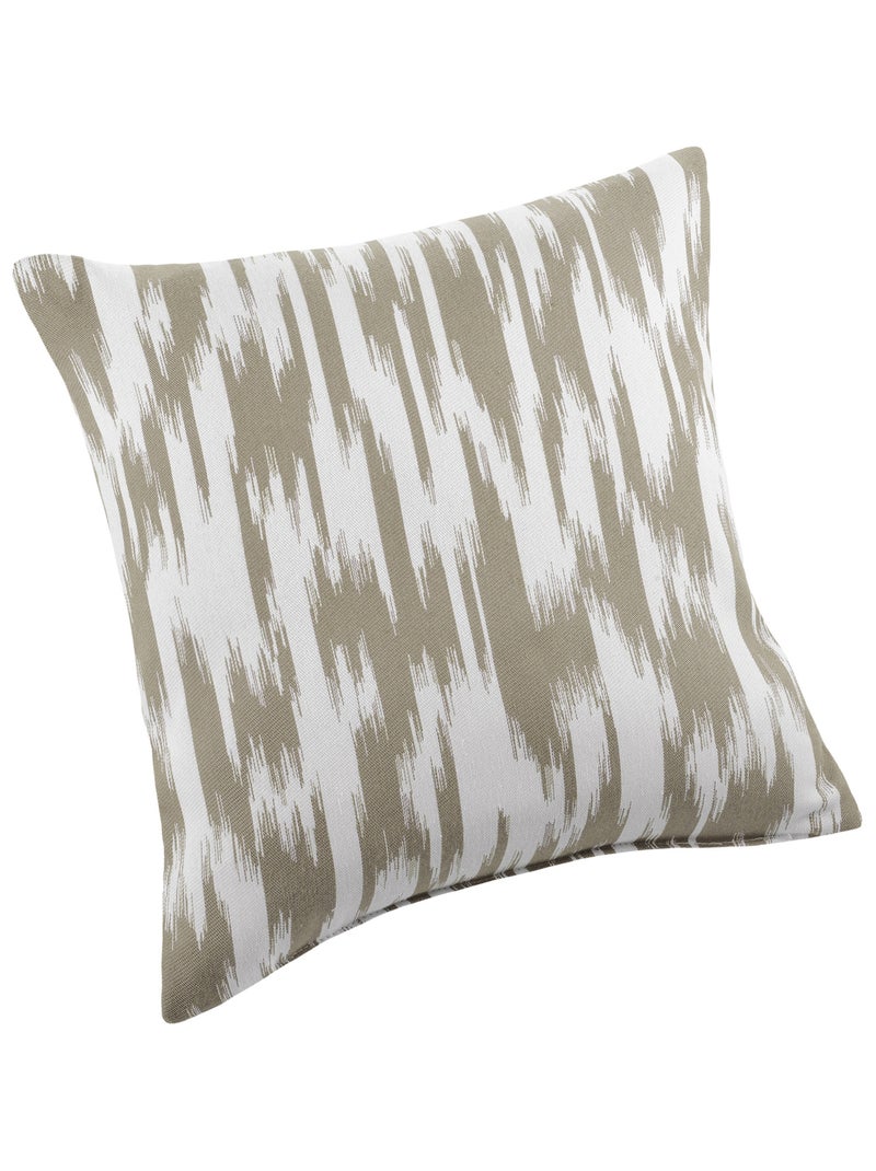 Coussin jacquard motif ikat Taupe - Kiabi