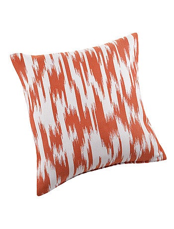 Coussin jacquard motif ikat