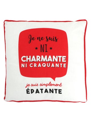 Coussin JE SUIS avec citations