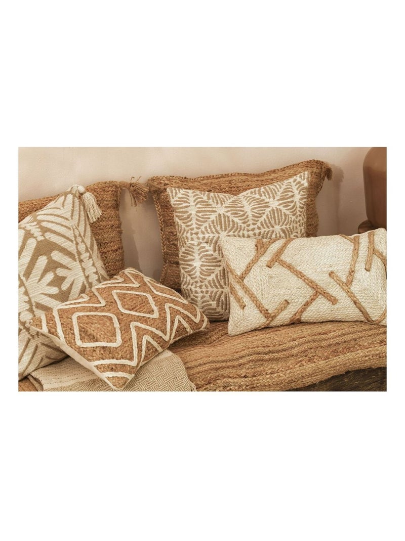 Coussin jute ASTYR 30X50 Blanc - Kiabi