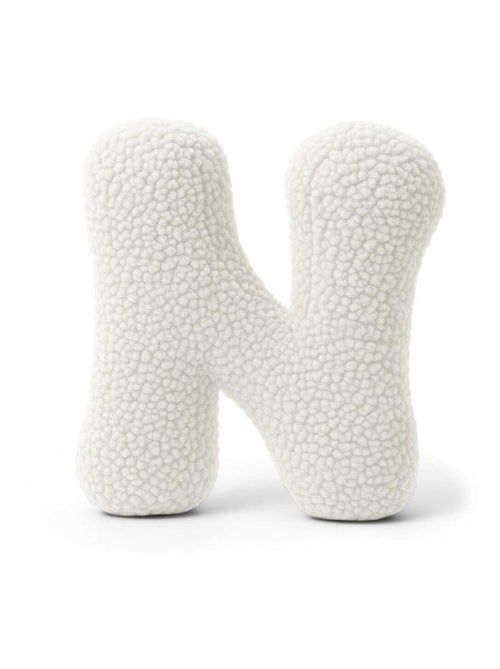 Coussin lettre alphabet- BLANC SALE- N - Kiabi