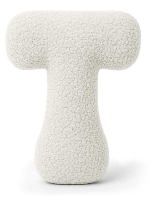 Coussin lettre alphabet- BLANC SALE- T - Kiabi