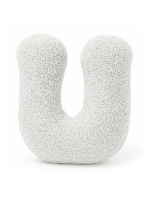Coussin lettre alphabet- BLANC SALE- U - Kiabi