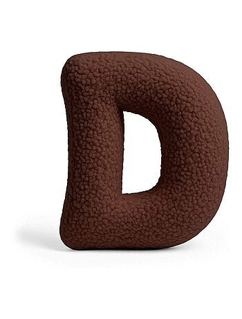 Coussin lettre alphabet- BRUN FONCÉ- D