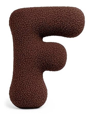 Coussin lettre alphabet- BRUN FONCÉ- F