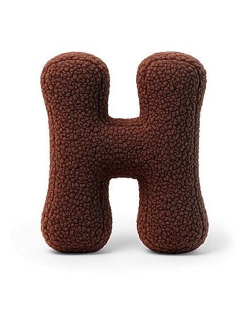 Coussin lettre alphabet- BRUN FONCÉ- H
