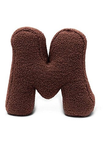 Coussin lettre alphabet- BRUN FONCÉ- M