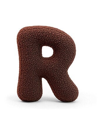 Coussin lettre alphabet- BLANC SALE- R