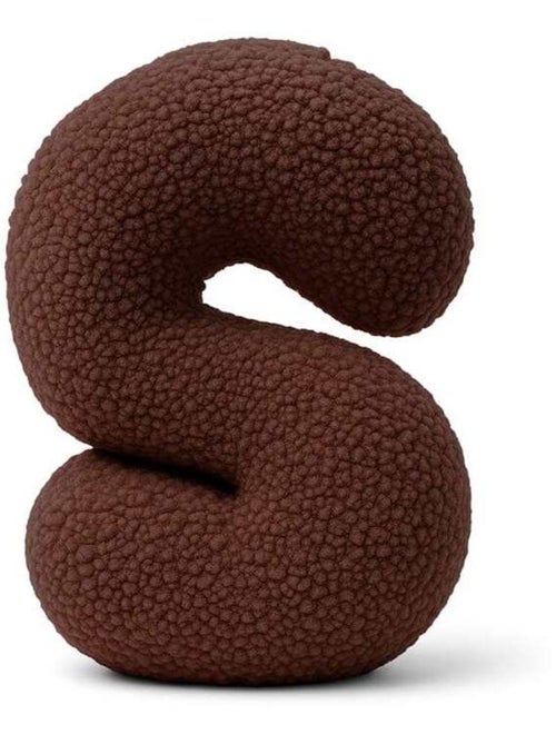 Coussin lettre alphabet- BRUN FONCÉ- S - Kiabi
