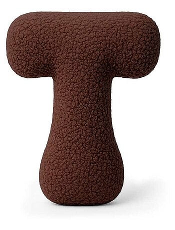 Coussin lettre alphabet- BRUN FONCÉ- T