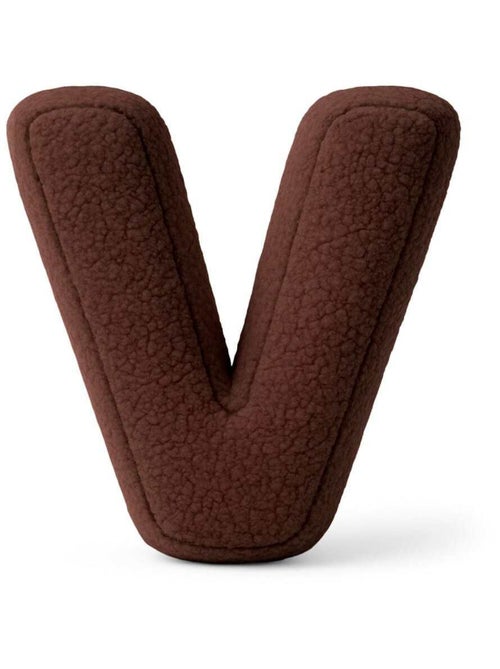 Coussin lettre alphabet- BRUN FONCÉ- V - Kiabi