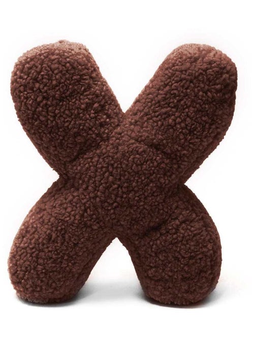 Coussin lettre alphabet- BRUN FONCÉ- X - Kiabi
