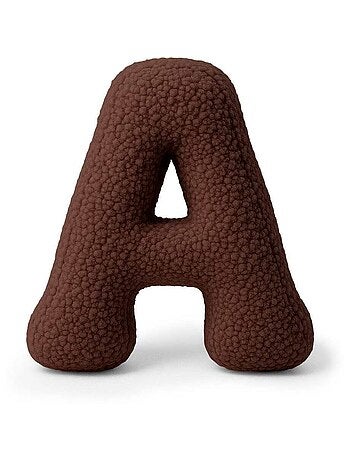 Coussin lettre alphabet- BRUN FONCÉ-A
