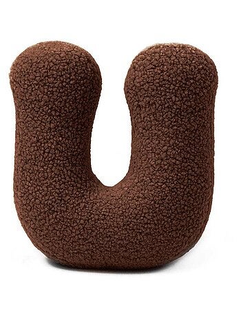 Coussin lettre alphabet- BLANC SALE- U