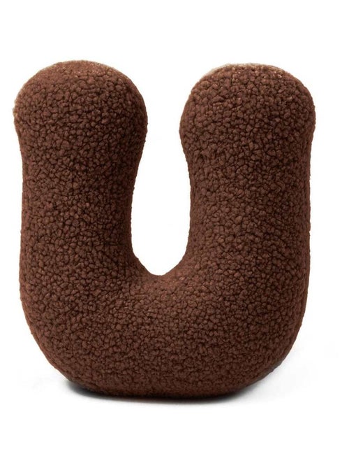 Coussin lettre alphabet-BRUN FONCÉ- U - Kiabi