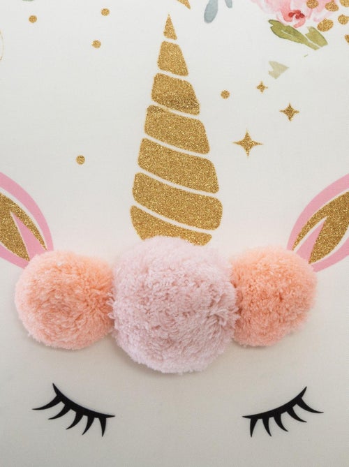 Coussin licorne à pompons - Kiabi