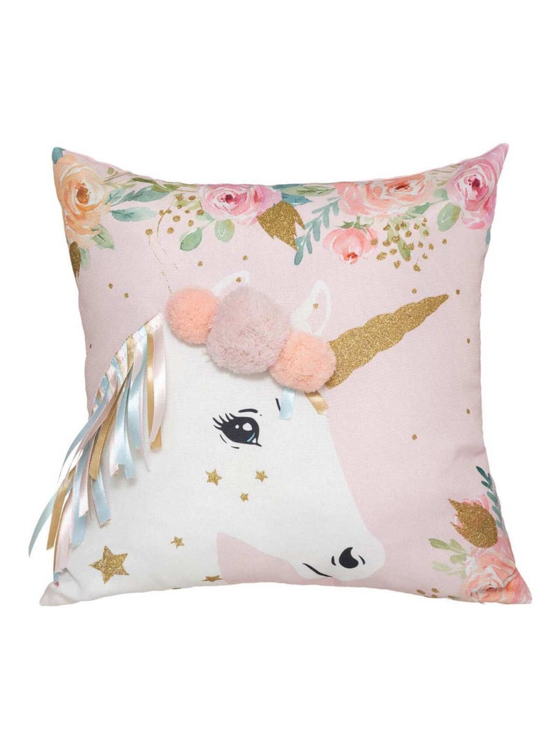 Coussin Licorne rubans 40x40 cm Blanc - Kiabi