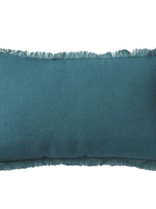 Coussin lin bords effilés 'Deko&co' - Kiabi