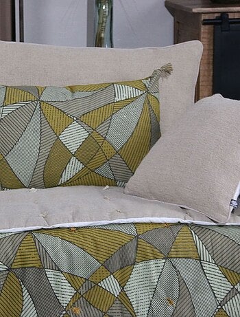 Coussin lin et coton bourdon