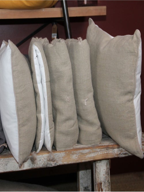 Coussin lin et coton bourdon - Kiabi Coussin lin et coton bourdon - Kiabi