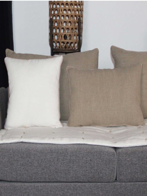 Coussin lin et coton bourdon - Kiabi Coussin lin et coton bourdon - Kiabi