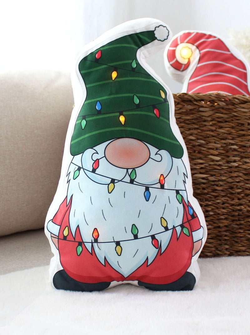 Coussin lumineux en velours imprimé lutin Blanc - Kiabi